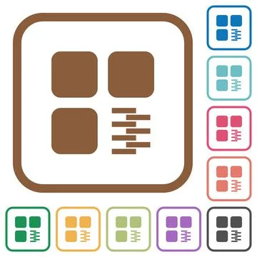 Zip component simple icons Stockillustratie