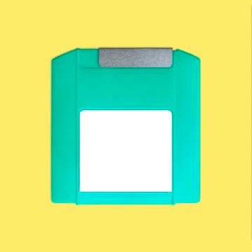 Zip Disk Front Nostalgia, Isolated and Presented in Punchy Colors Stock Photos