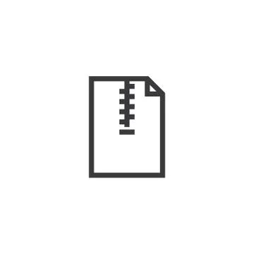 Zip Document paper outline icon. isolated note paper icon in thin line style  Stock Illustration