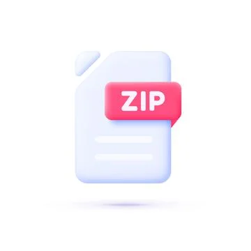 Zip File 3d. Internet technology. Vector illustration isolated Stock Illustration