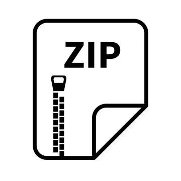 ZIP file data icon. Data compression extension. Vector. Stock Illustration