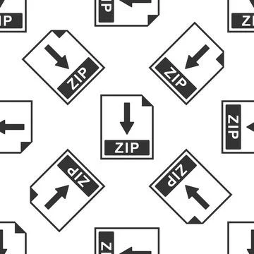 ZIP file document icon. Download ZIP button icon seamless pattern on white イラスト素材