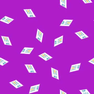 Zip file format document isometric icon seamless pattern Stock Illustration