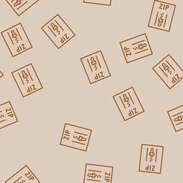 Zip file format document line vector seamless pattern Stock Illustration