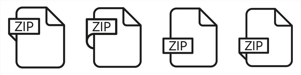 Zip file format document type colored icon. Stock Illustration