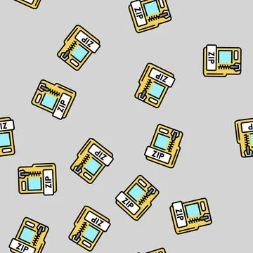 Zip file format document vector seamless pattern Stockillustratie