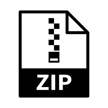 ZIP file icon. Data compression file format. Computer file extension. Vector. Stock Illustration
