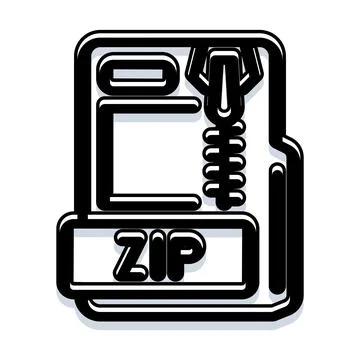 Zip file icon demonstrating digital data compression Illustrazione stock