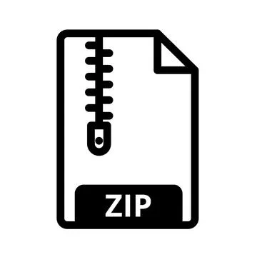 ZIP File Icon with Document and Lock Symbol for Data Security Illustrazione stock