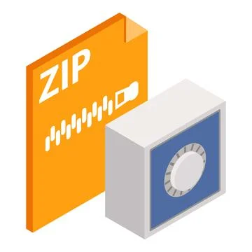 Zip file icon, isometric style Stock Illustration