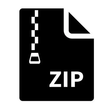 ZIP file silhouette icon. Data compress Archive format. Vector. Stock Illustration