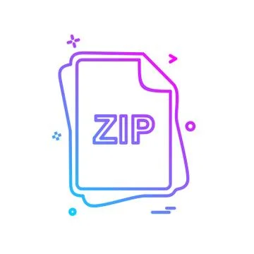 ZIP file type icon design vector Stock Illustration