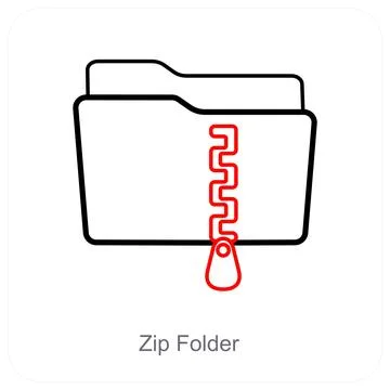 Zip Folder and Folder icon concept Stock Illustration