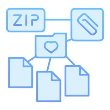 ZIP folder flat icon. Archive folder blue icons in trendy flat style. Computer Stock Illustration