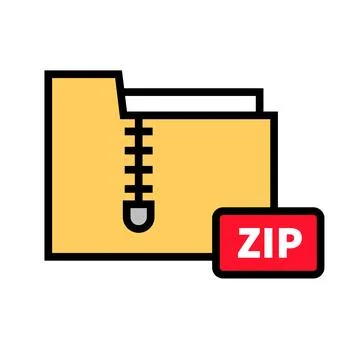 ZIP folder icon. Archive folder. Vector. Stock Illustration