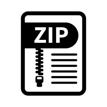 ZIP format file icon. Archive data. Computer file. Vector. Stock Illustration