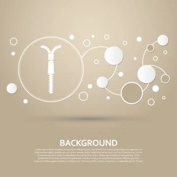 Zip icon on a brown background with elegant style and modern design infograph Illustrazione stock