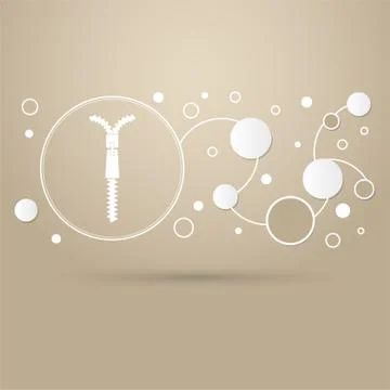 Zip icon on a brown background with elegant style and modern design infograph Stock-Illustration