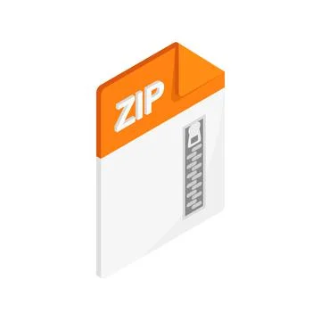 ZIP icon, isometric 3d style Illustrazione stock