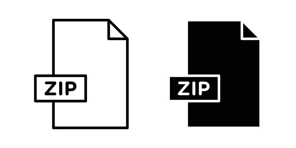 Zip icon vector, illustration icon set 스톡 일러스트