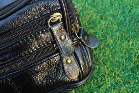 Zip of leather wallet Foto stock