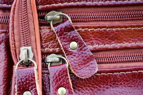 Zip of leather wallet Stock Photos