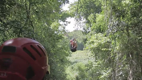 Zip line arrival Stock Footage 88226165