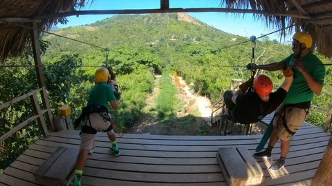 Zip Line in Dominican Republic 库存影片 102798710
