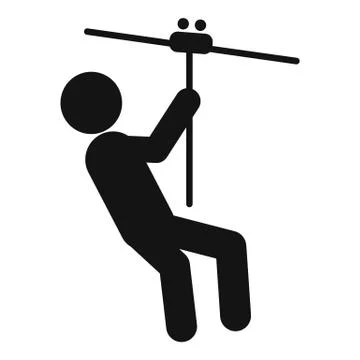 Zip line icon, simple style Illustrazione stock