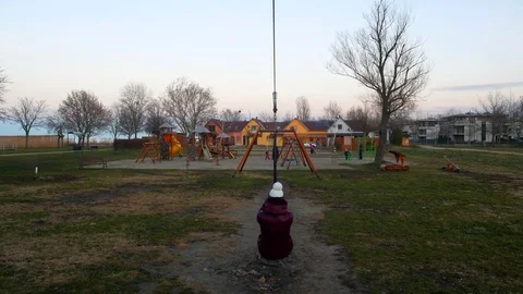 Zip line in the playground Stock Footage 85215780