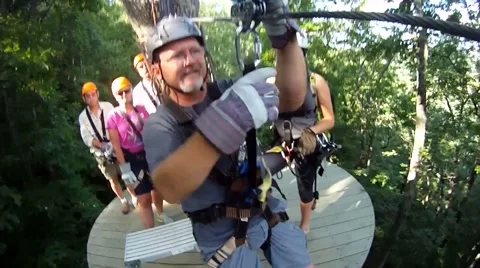 Zip line selfie Stock Footage 41215675