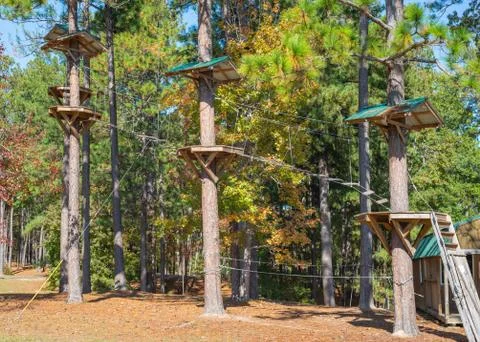 Zip Line Stations Stock Photos