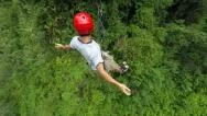 Zip Line Tracking Shot Camera Rotate 360 Slow Motion Hd Stock Footage