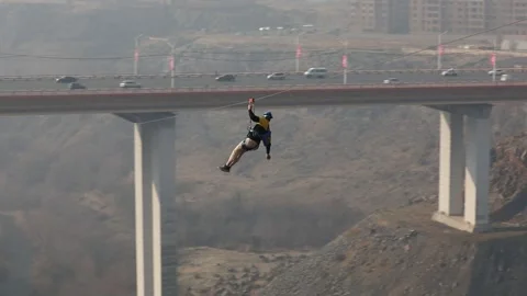 Zip Line trip 1 Stock Footage 309582247