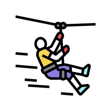 Zip lining color icon vector illustration Illustrazione stock
