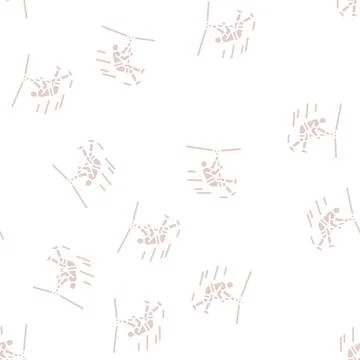 Zip lining glyph seamless pattern Stock Illustration
