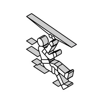 Zip lining isometric icon vector illustration Stock Illustration
