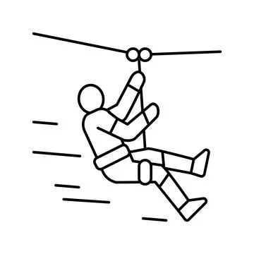 Zip lining line icon vector illustration Stock Illustration