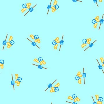 Zip lining summer spend time vector seamless pattern 스톡 일러스트