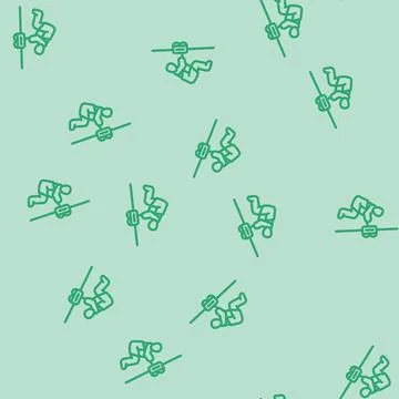 Zip lining summer spend time line vector seamless pattern Stock Illustration