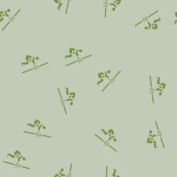 Zip lining summer spend time glyph vector seamless pattern Stock Illustration