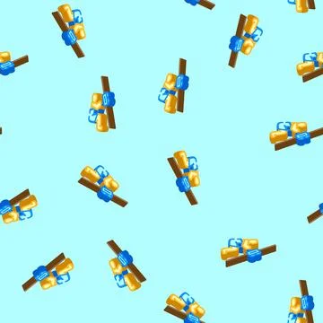 Zip lining summer spend time isometric icon seamless pattern Stock Illustration