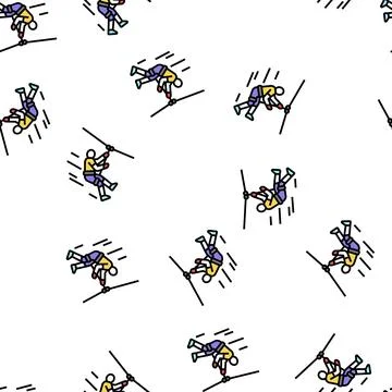 Zip lining vector seamless pattern Stock Illustration