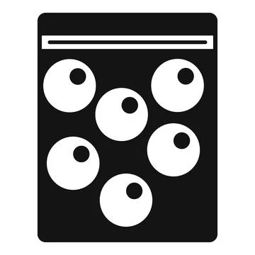 Zip lock bag holding white spheres icon Illustrazione stock