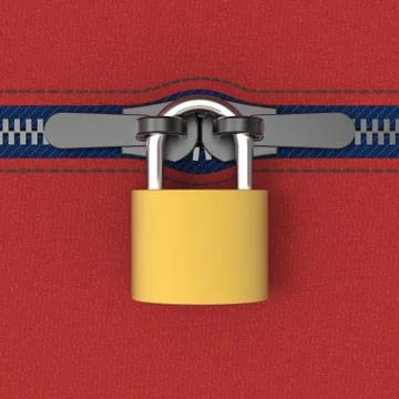 Zip locked by padlock Stock Illustration