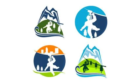 Zip Logo Design Template Set Stock Illustration