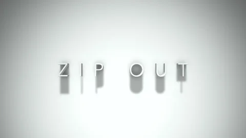 Zip out 3D title animation with shadows on a white background Stock Footage 297568474