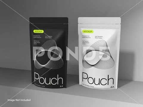 Zip Pouch Mockup 3D Rendering Product Packaging Modello PSD