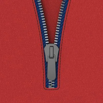 Zip on red leather 5 Stock Illustration