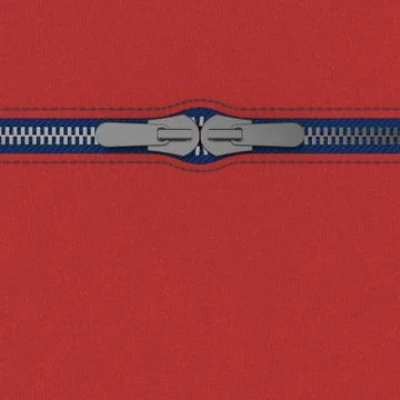 Zip on red leather 6 Stock Illustration